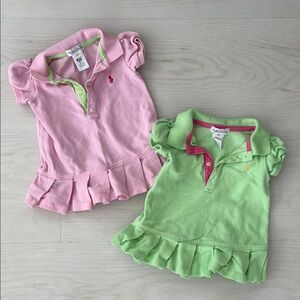 Vintage Ralph Lauren Kids Pink and Green Polo Shirts